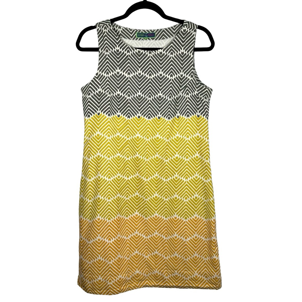 Bombay Paisley Summer Sleeveless Chevron Pattern Ombre Tank Dress Size Medium